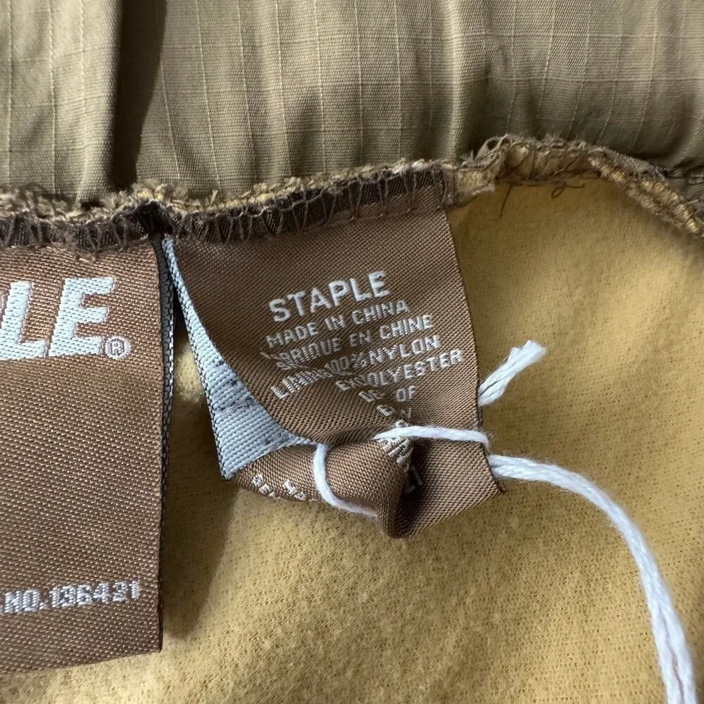 Staple Pigeon Mens Khaki Colorblock Ripstop Cargo Pants XL NWT Streetwear Belted